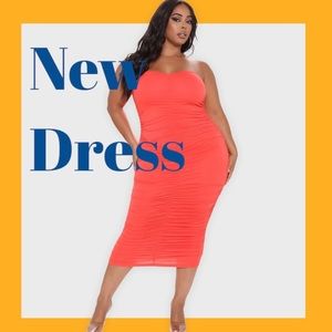 Ruched midi dress